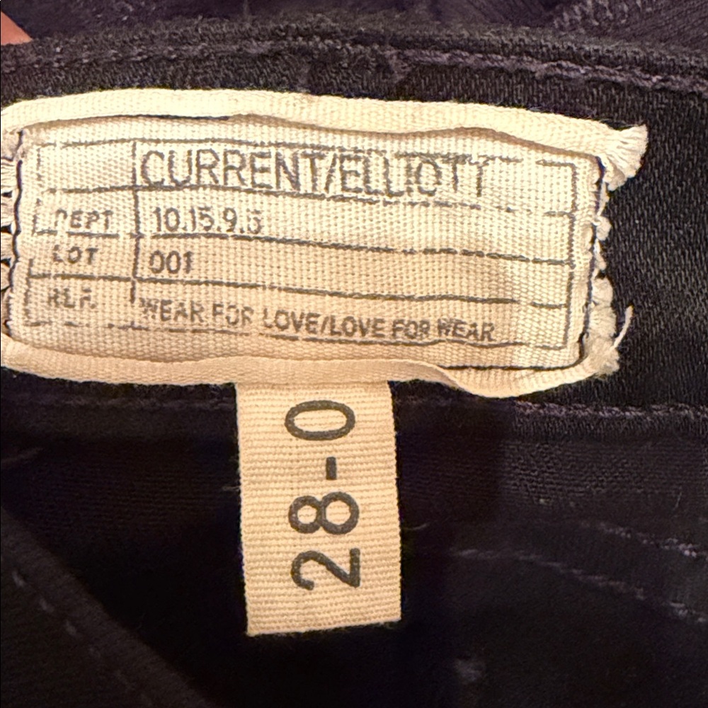 Current/Elliott "The Low Bell" Flare Jeans - Jet Black - Size 28 - Picture 8 of 8